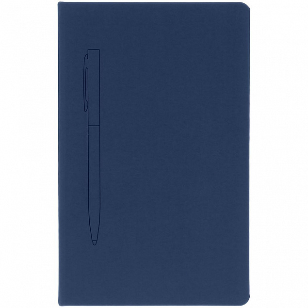 Ежедневник Magnet Shall с ручкой, синий с логотипом  заказать по выгодной цене в кибермаркете AvroraStore