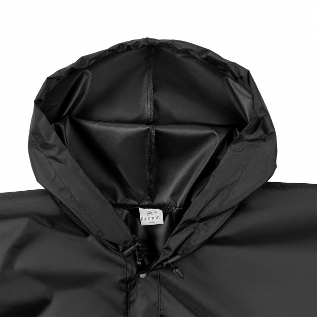 Дождевик унисекс Rainman Strong, черный с логотипом  заказать по выгодной цене в кибермаркете AvroraStore