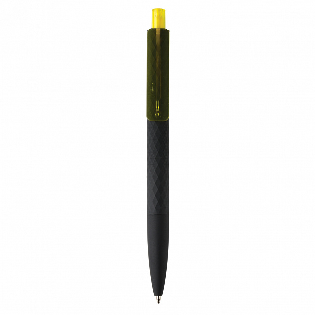 Черная ручка X3 Smooth Touch, желтый с логотипом  заказать по выгодной цене в кибермаркете AvroraStore