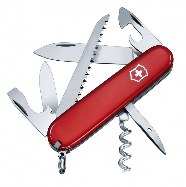 Офицерский нож CAMPER 91, красный с логотипом  заказать по выгодной цене в кибермаркете AvroraStore