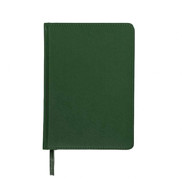 Ежедневник недатированный Campbell, А5,  темно-зеленый, белый блок с логотипом  заказать по выгодной цене в кибермаркете AvroraStore