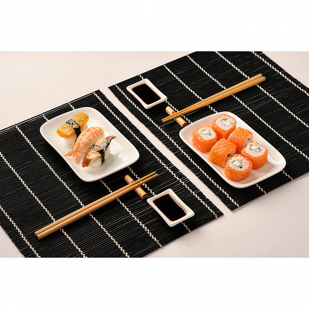 Набор для сервировки суши Tokyo, черный с логотипом  заказать по выгодной цене в кибермаркете AvroraStore