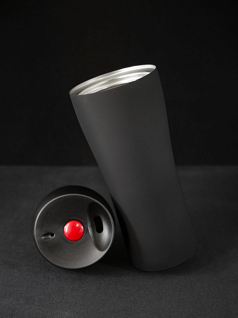 Термостакан Solingen, вакуумный, герметичный, черный с логотипом  заказать по выгодной цене в кибермаркете AvroraStore
