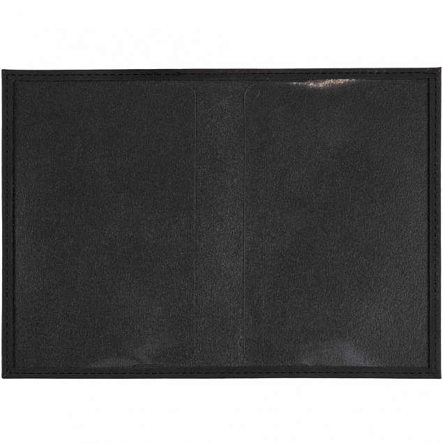Обложка для паспорта Nubuk, черная с логотипом  заказать по выгодной цене в кибермаркете AvroraStore