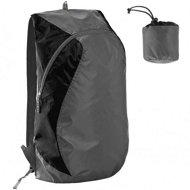 Складной рюкзак Wick, серый с логотипом  заказать по выгодной цене в кибермаркете AvroraStore