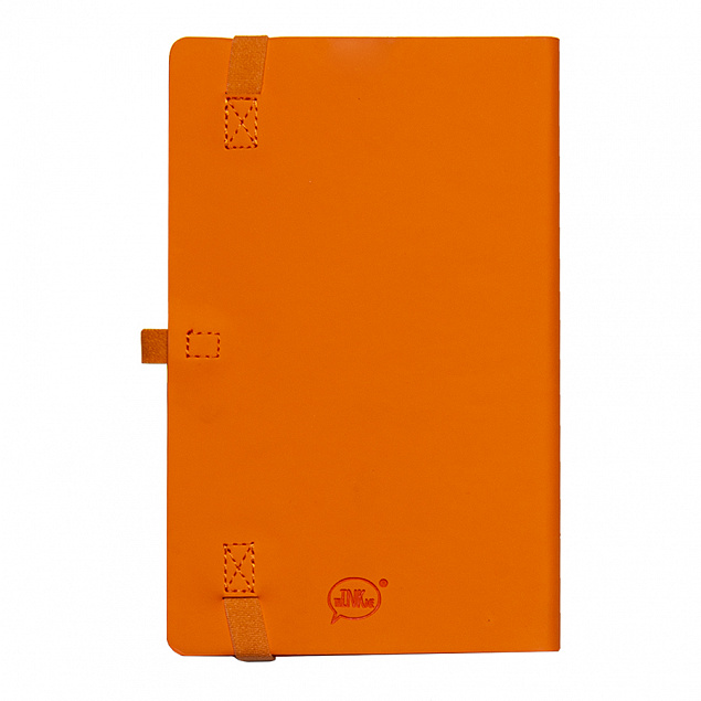 Бизнес-блокнот "Gracy", 130х210 мм, оранжев., кремовая бумага, гибкая обложка, в линейку, на резинке с логотипом  заказать по выгодной цене в кибермаркете AvroraStore