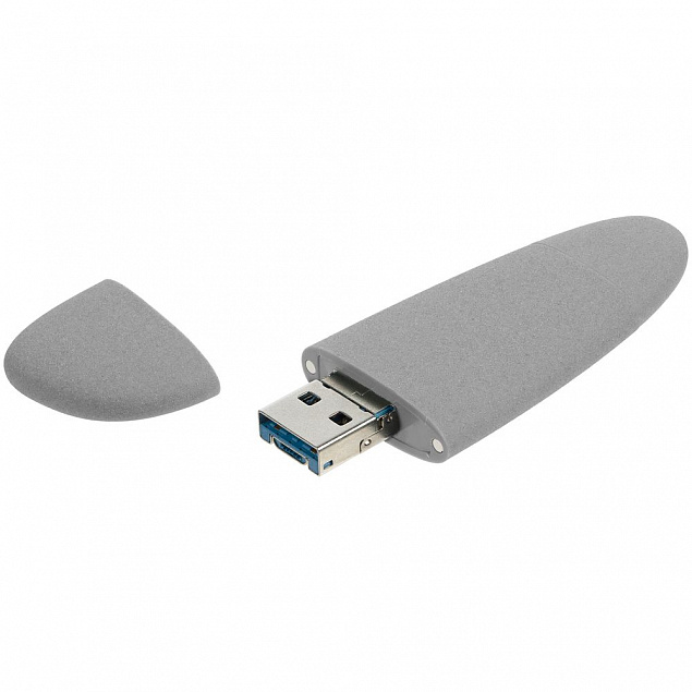 Флешка Pebble Universal, USB 3.0, серая, 64 Гб с логотипом  заказать по выгодной цене в кибермаркете AvroraStore