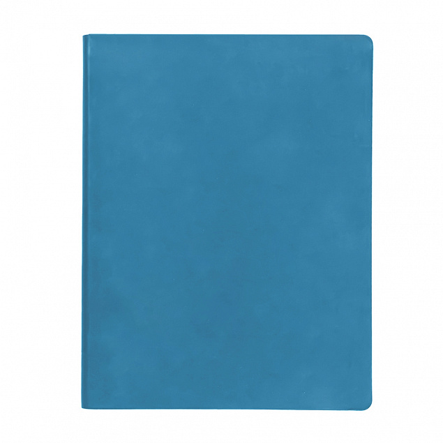 Бизнес-блокнот "Biggy", B5 формат, голубой, серый форзац, мягкая обложка, в клетку с логотипом  заказать по выгодной цене в кибермаркете AvroraStore