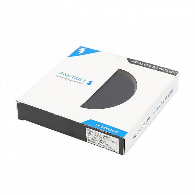 Беспроводное зарядное устройство Spoony, черный с логотипом  заказать по выгодной цене в кибермаркете AvroraStore