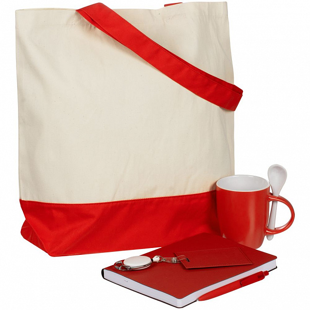 Набор Welcome Pack, красный с логотипом  заказать по выгодной цене в кибермаркете AvroraStore