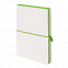 Бизнес-блокнот "Combi", 130*210 мм, бело-зеленый, кремовый форзац, гибкая обложка, в клетку/нелин с логотипом  заказать по выгодной цене в кибермаркете AvroraStore