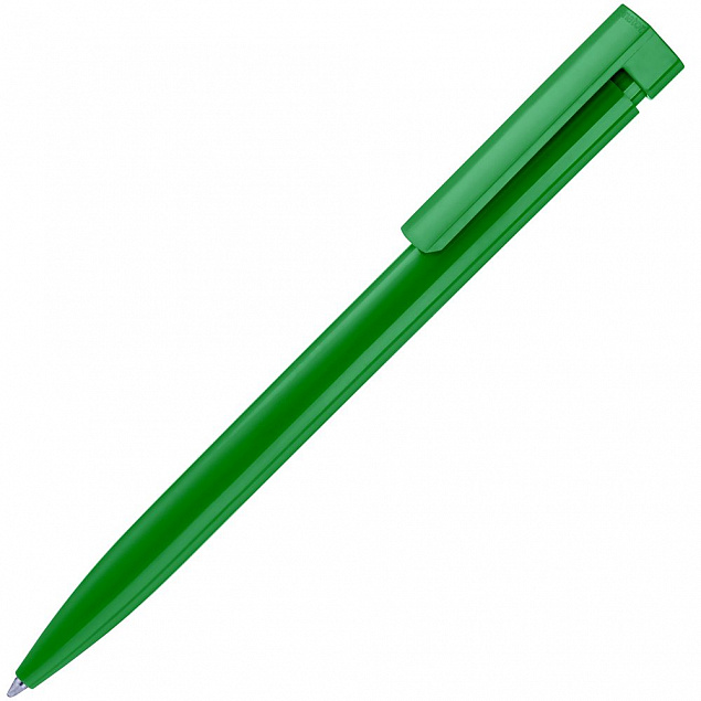Ручка шариковая Liberty Polished, зеленая с логотипом  заказать по выгодной цене в кибермаркете AvroraStore