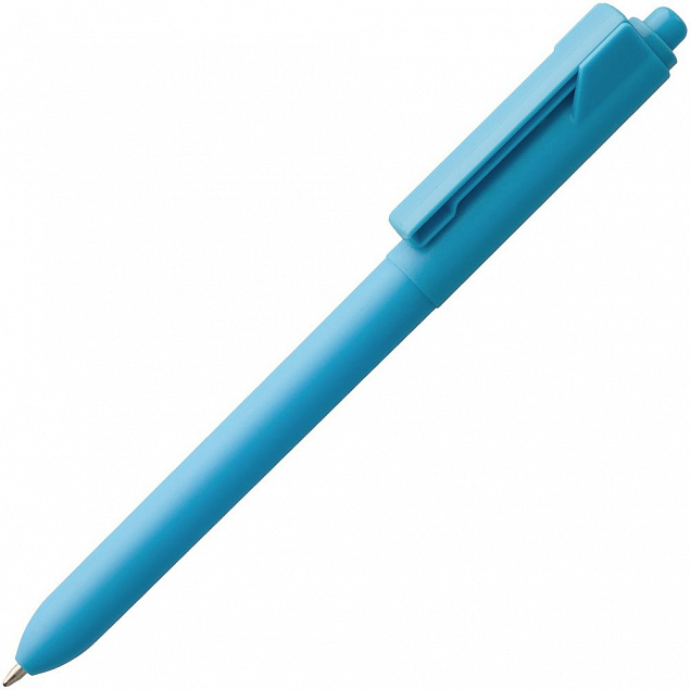 Ручка шариковая Hint, голубая с логотипом  заказать по выгодной цене в кибермаркете AvroraStore