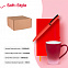 Набор подарочный SOFT-STYLE: бизнес-блокнот, ручка, кружка, коробка, стружка, красный с логотипом  заказать по выгодной цене в кибермаркете AvroraStore
