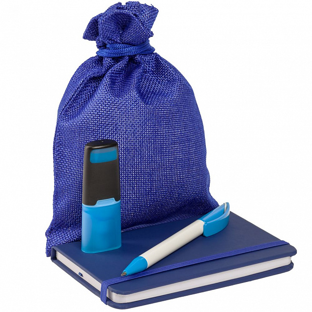 Подарочный мешок Foster Thank, M, синий с логотипом  заказать по выгодной цене в кибермаркете AvroraStore