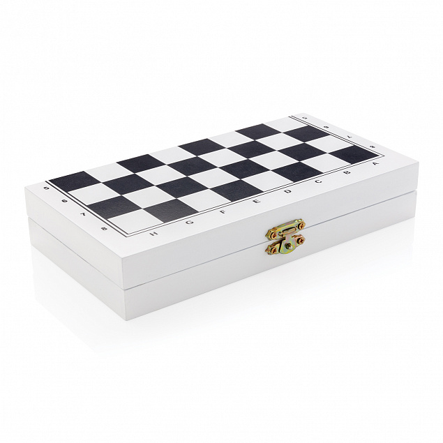 Набор настольных игр 3-в-1 в деревянной коробке FSC® с логотипом  заказать по выгодной цене в кибермаркете AvroraStore