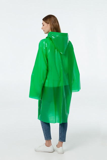 Дождевик-плащ BrightWay, зеленый с логотипом  заказать по выгодной цене в кибермаркете AvroraStore