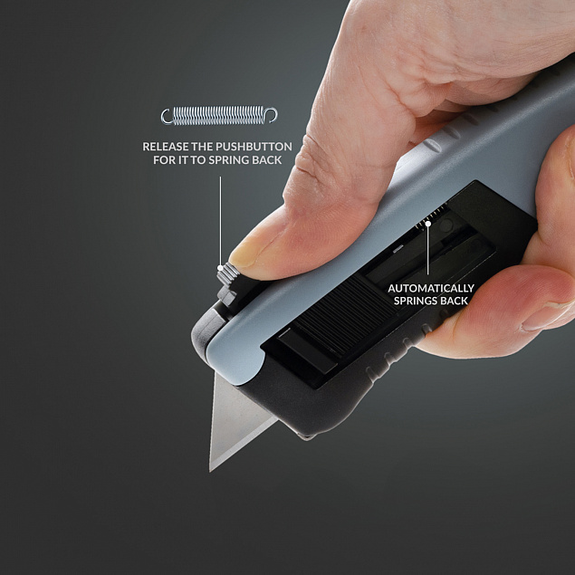 Безопасный строительный нож из переработанного пластика RCS с логотипом  заказать по выгодной цене в кибермаркете AvroraStore