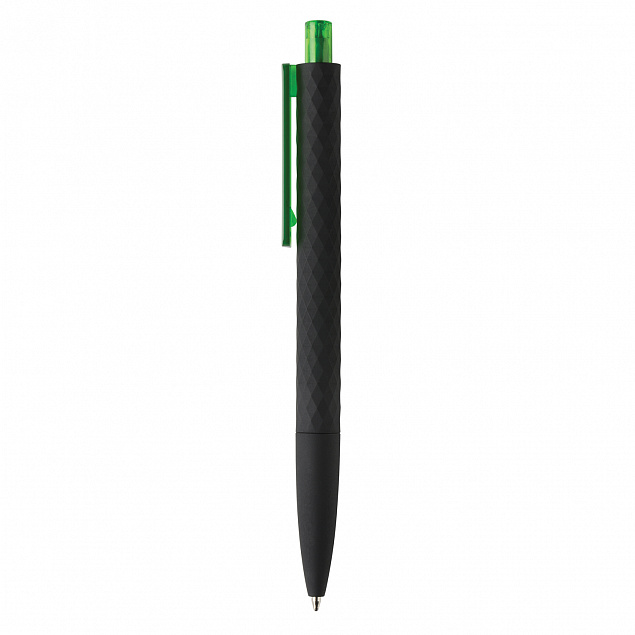 Черная ручка X3 Smooth Touch, зеленый с логотипом  заказать по выгодной цене в кибермаркете AvroraStore
