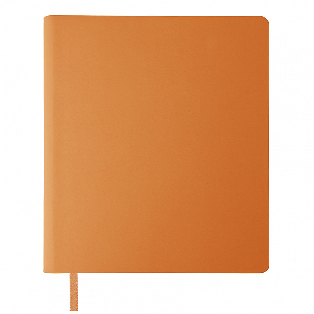 Бизнес-блокнот "Cubi", 150*180 мм, оранжевый, кремовый форзац, мягкая обложка, в линейку с логотипом  заказать по выгодной цене в кибермаркете AvroraStore