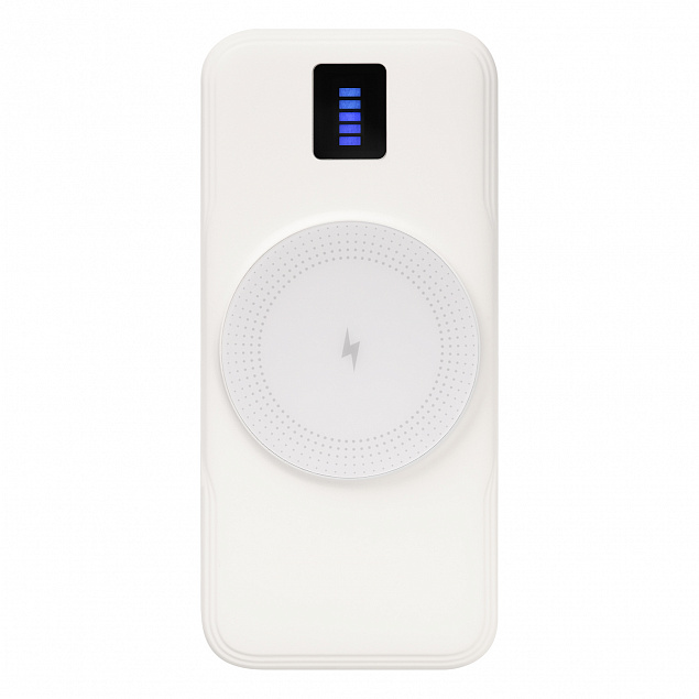 Внешний беспроводной аккумулятор, Ultra Wireless Magnetic, 10000 mah, белый с логотипом  заказать по выгодной цене в кибермаркете AvroraStore