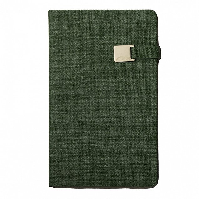 Ежедневник недатированный Linnie, А5, темно-зеленый, кремовый блок с логотипом  заказать по выгодной цене в кибермаркете AvroraStore