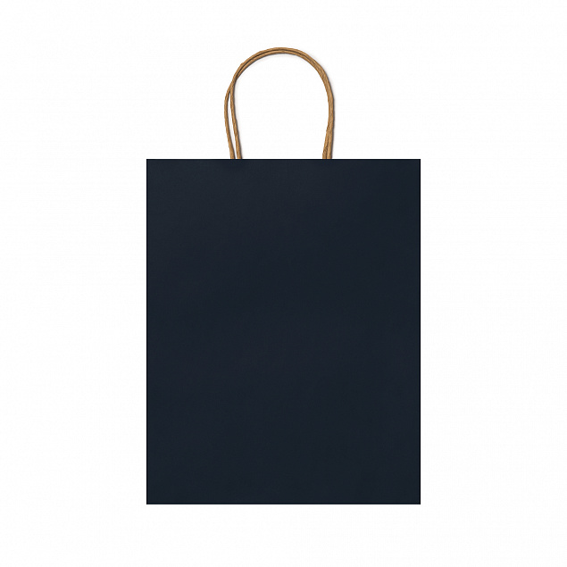 Пакет бумажный ROBLE, Морской синий с логотипом  заказать по выгодной цене в кибермаркете AvroraStore