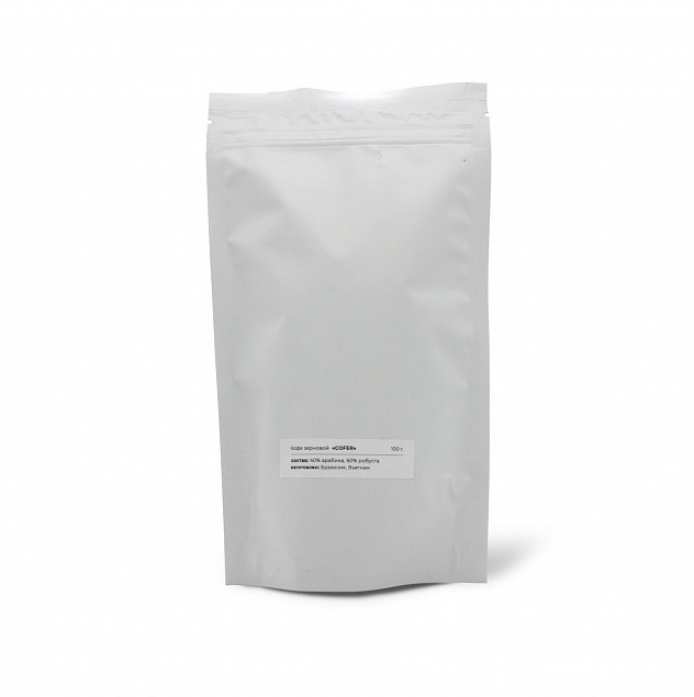 Кофе зерновой Cofer, 100 г (белый) с логотипом  заказать по выгодной цене в кибермаркете AvroraStore