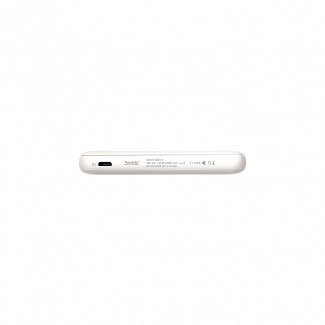 Внешний аккумулятор, Elari, 5000 mAh, белый с логотипом  заказать по выгодной цене в кибермаркете AvroraStore
