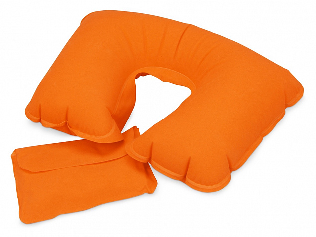 Подушка надувная базовая, оранжевый с логотипом  заказать по выгодной цене в кибермаркете AvroraStore