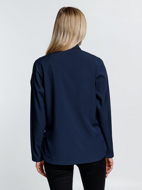 Куртка софтшелл женская RACE WOMEN темно-синяя с логотипом  заказать по выгодной цене в кибермаркете AvroraStore
