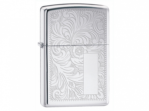 Зажигалка ZIPPO Venetian® с покрытием High Polish Chrome с логотипом  заказать по выгодной цене в кибермаркете AvroraStore