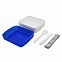 Ланч-бокс Lunch Blue line со столовыми приборами (синий) с логотипом  заказать по выгодной цене в кибермаркете AvroraStore