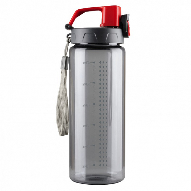 Бутылка для воды Feelsogood 600 мл, красный / серый с логотипом  заказать по выгодной цене в кибермаркете AvroraStore