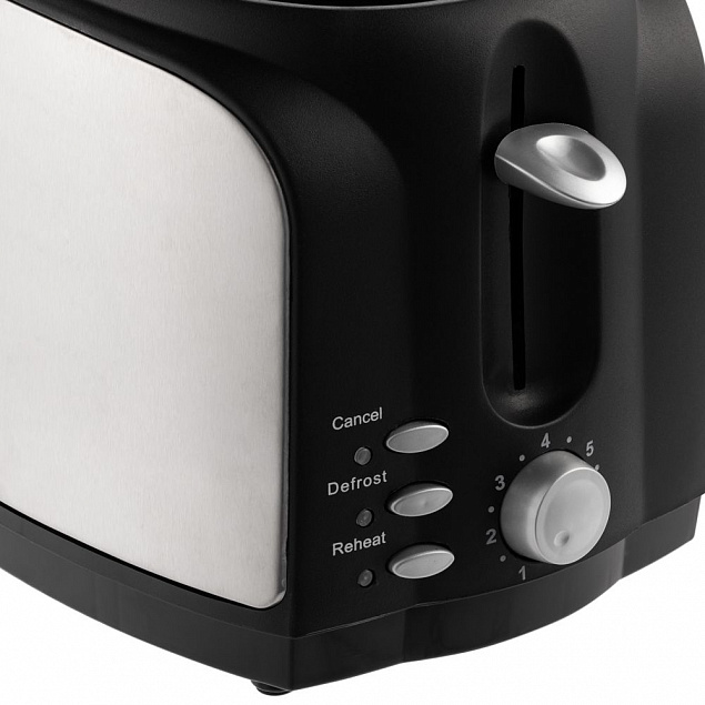 Электрический тостер Postre, серебристо-черный с логотипом  заказать по выгодной цене в кибермаркете AvroraStore
