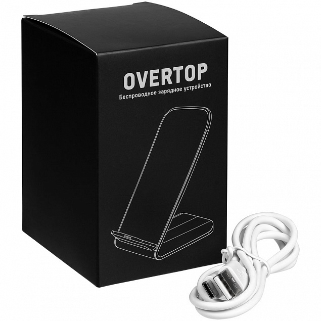 Быстрое беспроводное зарядное устройство Overtop, белое с логотипом  заказать по выгодной цене в кибермаркете AvroraStore