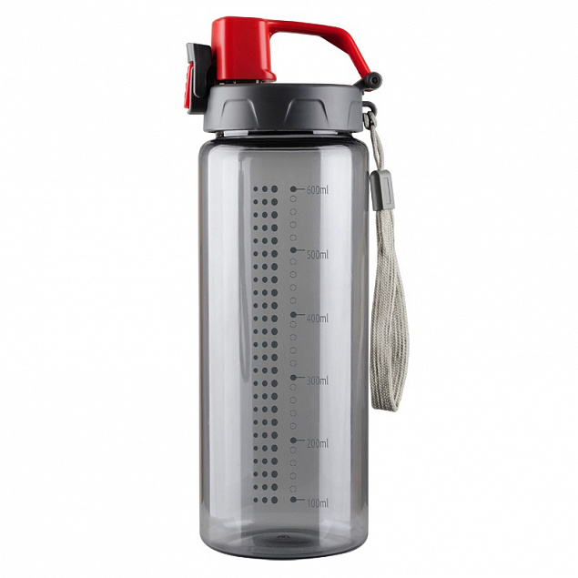 Бутылка для воды Feelsogood 600 мл, красный / серый с логотипом  заказать по выгодной цене в кибермаркете AvroraStore
