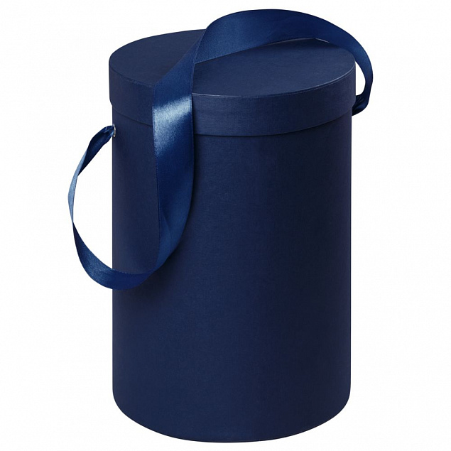 Подарочная коробка Rond, синяя с логотипом  заказать по выгодной цене в кибермаркете AvroraStore
