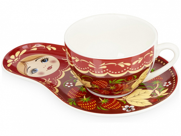 Подарочный набор: чайная пара, чай Глинтвейн с логотипом  заказать по выгодной цене в кибермаркете AvroraStore
