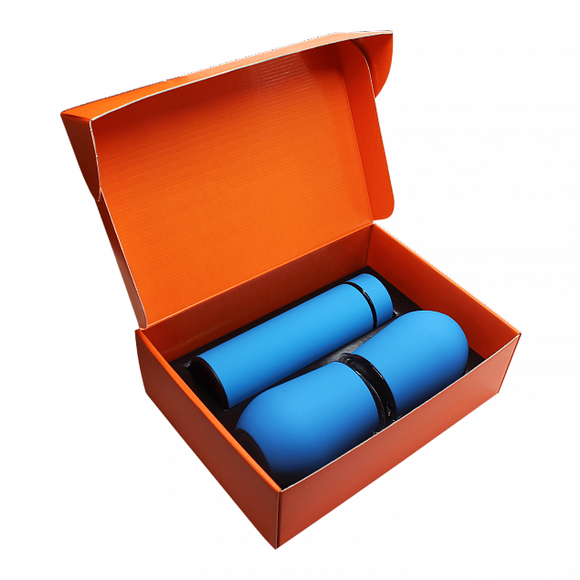 Набор Hot Box C2 (софт-тач) B, голубой с логотипом  заказать по выгодной цене в кибермаркете AvroraStore