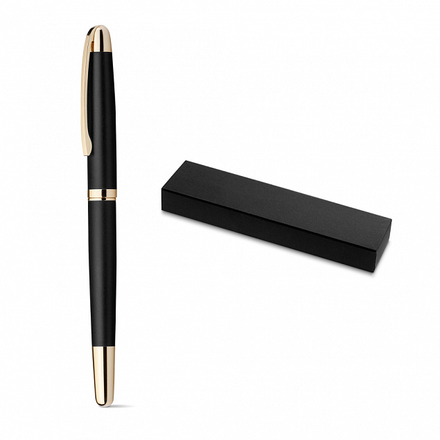 Шариковая ручка EZEKIEL, черная с логотипом  заказать по выгодной цене в кибермаркете AvroraStore