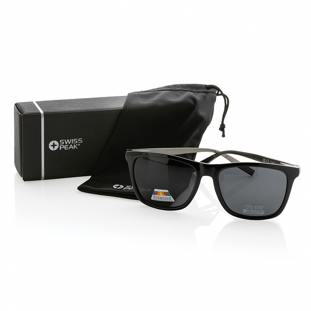 Солнцезащитные поляризационные очки Swiss Peak из переработанного пластика RCS с логотипом  заказать по выгодной цене в кибермаркете AvroraStore