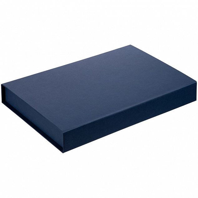 Коробка Silk с ложементом под ежедневник, флешку и ручку, синяя с логотипом  заказать по выгодной цене в кибермаркете AvroraStore