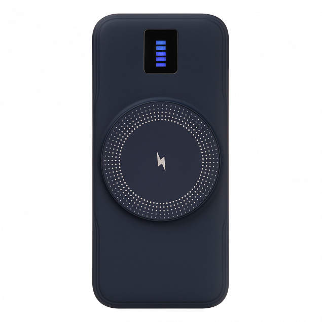 Внешний беспроводной аккумулятор, Ultra Wireless Magnetic, 10000 mah, синий с логотипом  заказать по выгодной цене в кибермаркете AvroraStore