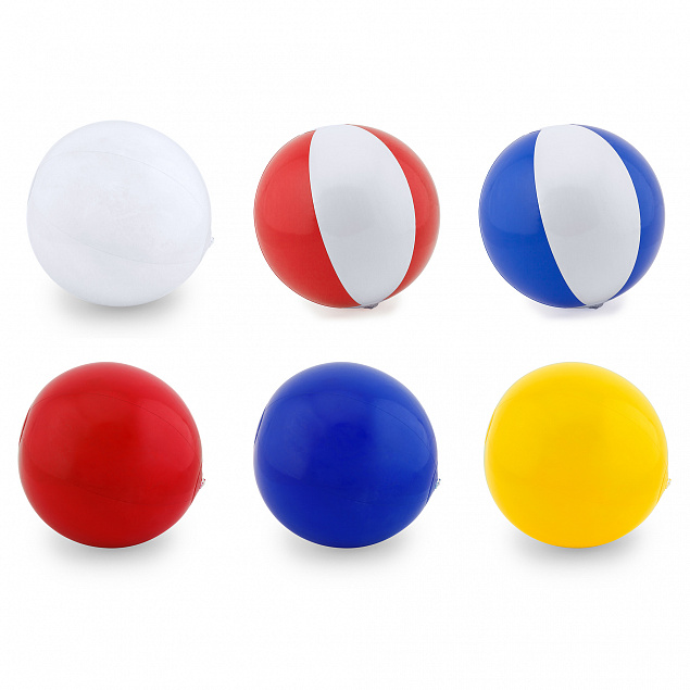 Мяч надувной SAONA, Белый/Королевский синий с логотипом  заказать по выгодной цене в кибермаркете AvroraStore