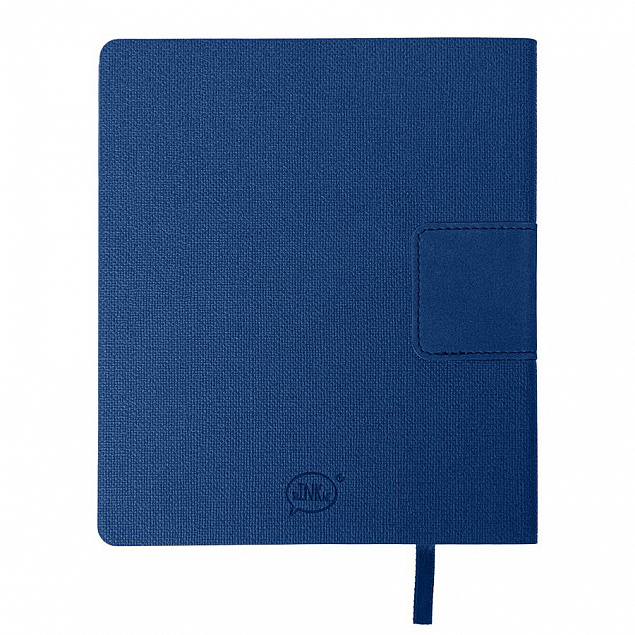 Бизнес-блокнот "Tweedi", 150х180 мм, синий, кремовая бумага, гибкая обложка, в линейку с логотипом  заказать по выгодной цене в кибермаркете AvroraStore