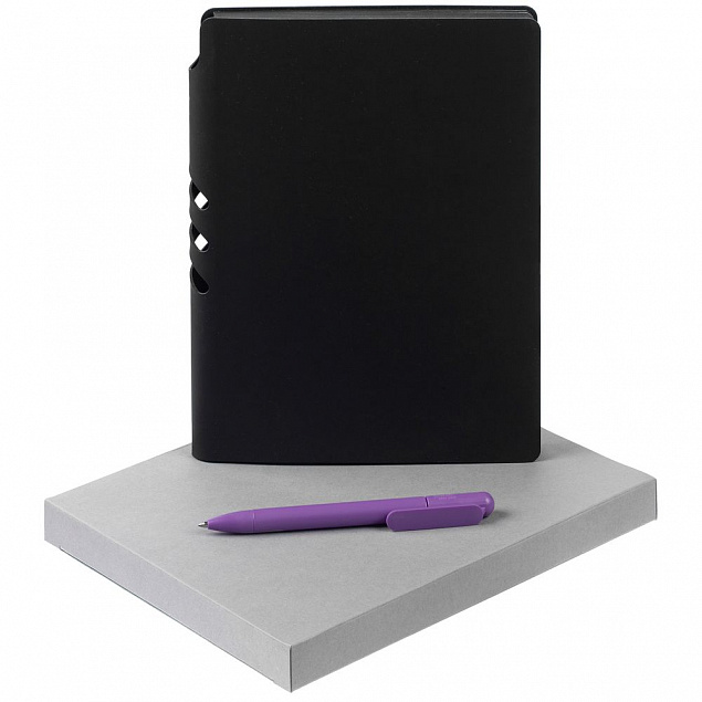 Набор Flexpen Shall, черно-фиолетовый с логотипом  заказать по выгодной цене в кибермаркете AvroraStore