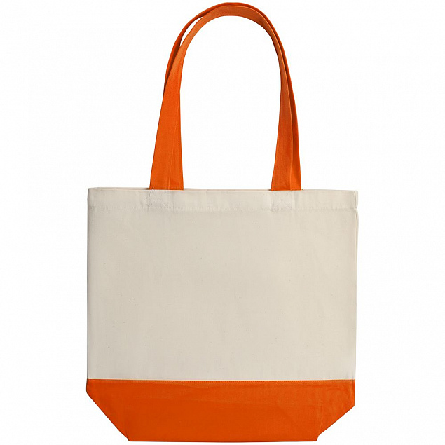 Холщовая сумка Shopaholic, оранжевая с логотипом  заказать по выгодной цене в кибермаркете AvroraStore