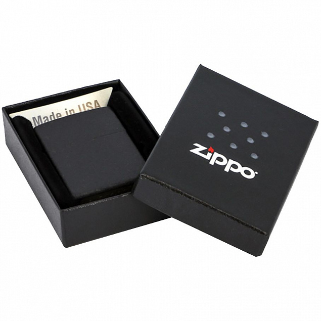 Зажигалка Zippo Classic Matte, матовая черная с логотипом  заказать по выгодной цене в кибермаркете AvroraStore