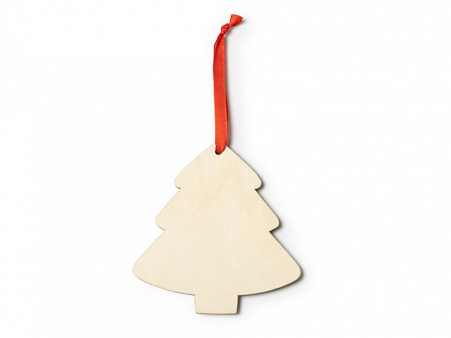 Деревянное новогоднее украшение JINGLE, елка с логотипом  заказать по выгодной цене в кибермаркете AvroraStore